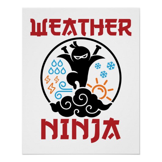 Weer Ninja Meteorologist Weerman Perfect Poster (Voorkant)