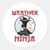 Weer Ninja Meteorologist Weerman Ronde Sticker (Voorkant)