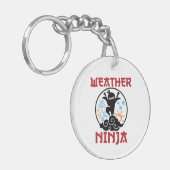 Weer Ninja Meteorologist Weerman Sleutelhanger (Voorkant Links)