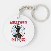Weer Ninja Meteorologist Weerman Sleutelhanger (Achterkant)