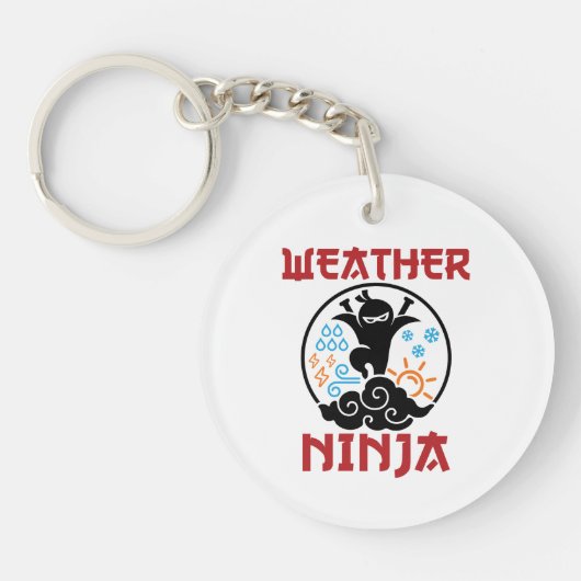 Weer Ninja Meteorologist Weerman Sleutelhanger (Voorkant)