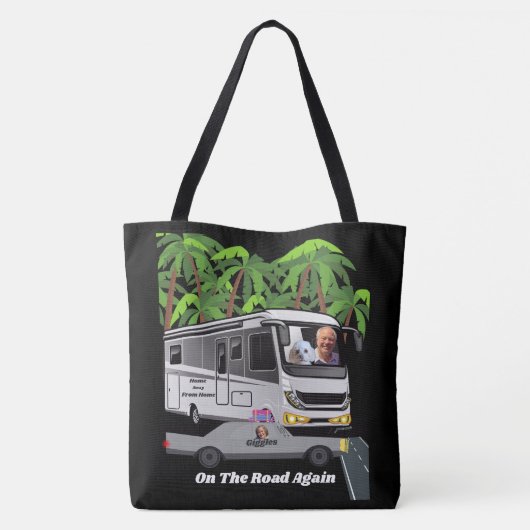 Weer op de weg Canvas tas (Achterkant)