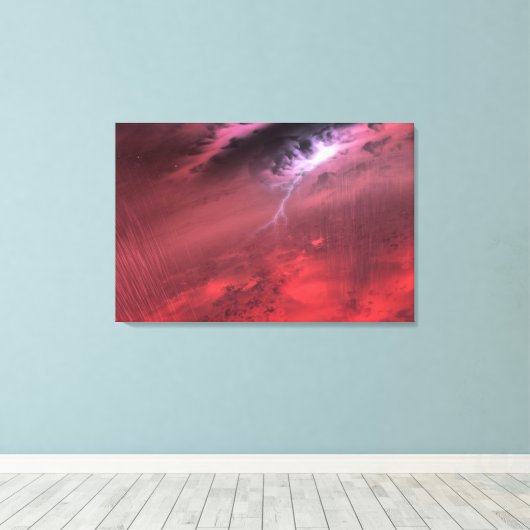 Weer op een bruine dwergster. canvas afdruk (Insitu (Houten vloer))