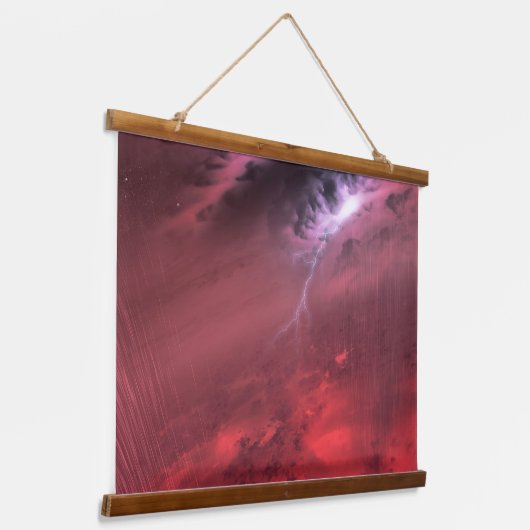 Weer op een bruine dwergster. hangend wandkleed (Gebogen)