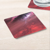 Weer op een bruine dwergster. kartonnen onderzetters (Schuin)