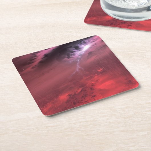 Weer op een bruine dwergster. kartonnen onderzetters (Schuin)