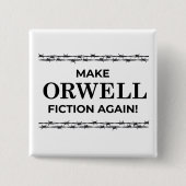 Weer Orwell Fiction-toets Vierkante Button 5,1 Cm (Voorkant)