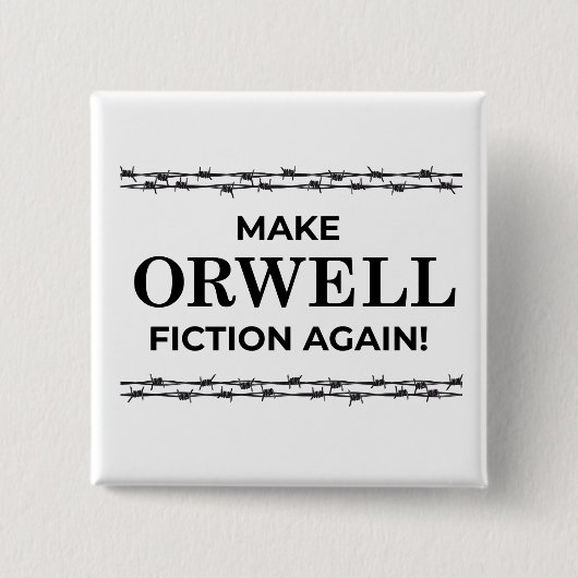 Weer Orwell Fiction-toets Vierkante Button 5,1 Cm (Voorkant)