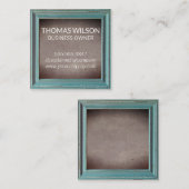 Weer oud frame | bruine textuur vierkante visitekaartje (Voorkant / Achterkant)