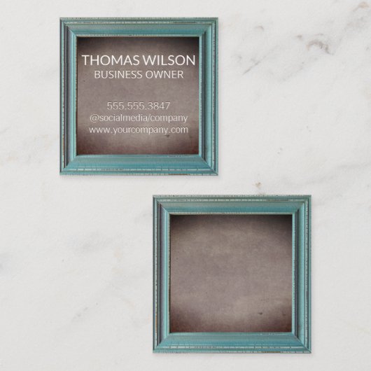 Weer Oude Lijst | Bruine Textuur Vierkante Visitekaartje (Voorkant / Achterkant)