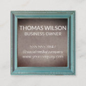 Weer Oude Lijst | Bruine Textuur Vierkante Visitekaartje (Voorkant)