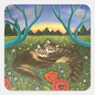 Weer samen vierkante sticker