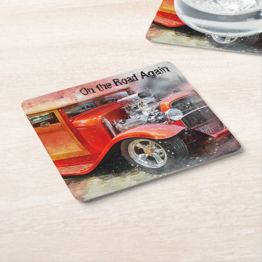 Weer sleept u auto kartonnen onderzetters (Schuin)