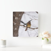 Weer sneeuwen zegt Mrs Cardinal Wall Clock Vierkante Klok (Huis)