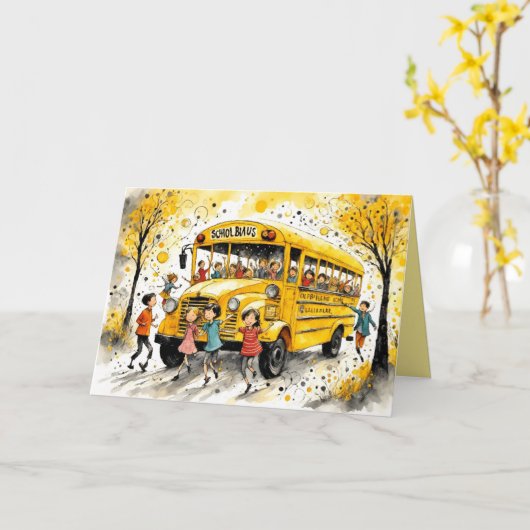 Weer terug naar school kaart (Gele Bloem)