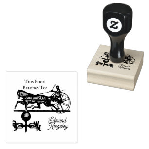 Weer Vane Man Paardenkar Illustratie Rubberstempel