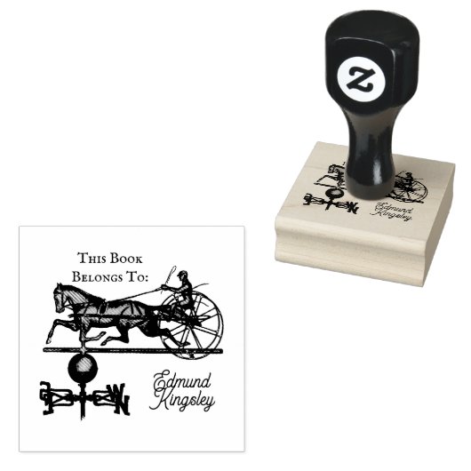 Weer Vane Man Paardenkar  Illustratie Rubberstempel (Gestempeld)