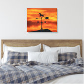 Weer Vane op zonsondergang Canvas Afdruk (Insitu (Slaapkamer))