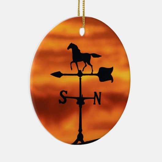 Weer Vane op zonsondergang Keramisch Ornament (Rechts)