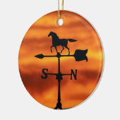 Weer Vane op zonsondergang Keramisch Ornament (Links)