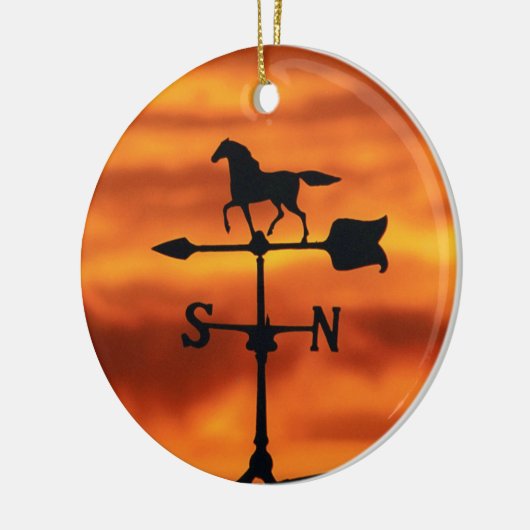 Weer Vane op zonsondergang Keramisch Ornament (Links)