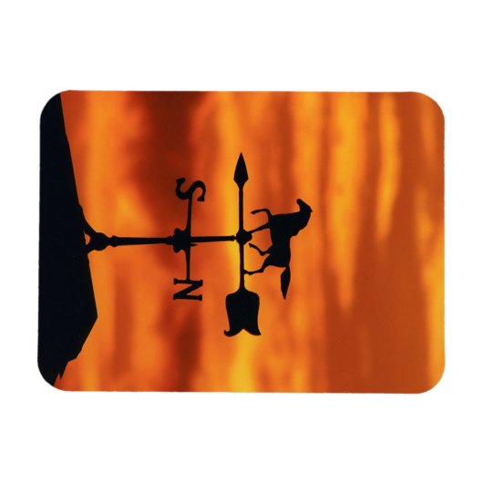 Weer Vane op zonsondergang Magneet (Horizontaal)