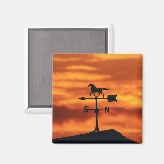 Weer Vane op zonsondergang Magneet (Voorkant / Achterkant)