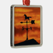 Weer Vane op zonsondergang Metalen Ornament (Rechts)