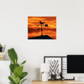 Weer Vane op zonsondergang Poster (Thuiskantoor)