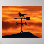 Weer Vane op zonsondergang Poster (Voorkant)