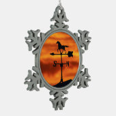 Weer Vane op zonsondergang Tin Sneeuwvlok Ornament (Links)