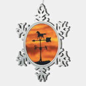 Weer Vane op zonsondergang Tin Sneeuwvlok Ornament (Rechts)