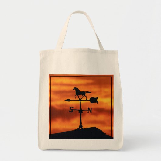 Weer Vane op zonsondergang Tote Bag (Voorkant)