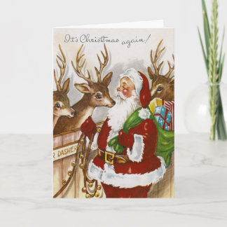 Weer vintage kerst feestdagen kaart