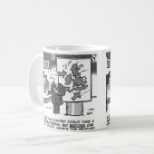 Weer voorspelling op de dag van de begroting koffiemok (Voorkant links)