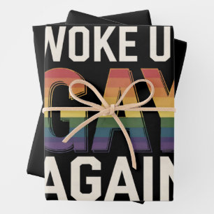 Weer Wakker Geworden Als Homo Funny LGBTQ Trots Al Inpakpapier Vel