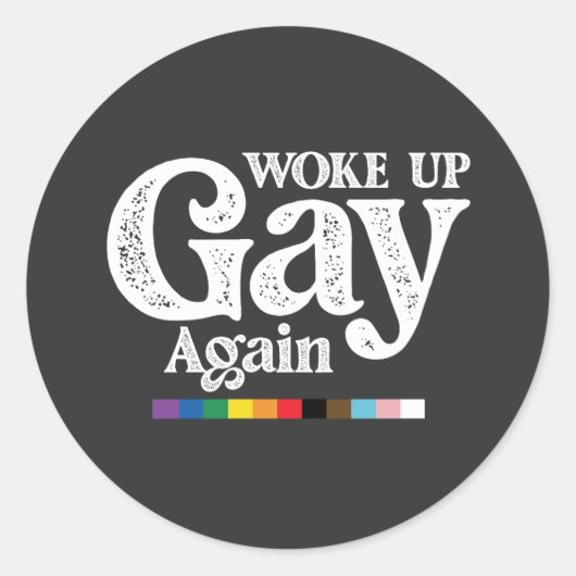 Weer wakker worden steun LGBT Pride Ronde Sticker (Voorkant)