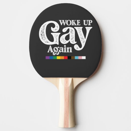 Weer wakker worden steun LGBT Pride Tafeltennisbatje (Voorkant)