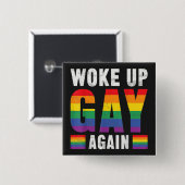 Weer wakker worden vierkante button 5,1 cm (Voorkant /achterkant)