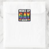 Weer wakker worden vierkante sticker (Tas)