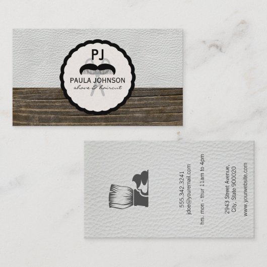 Weer  Weekbarber Monogram Visitekaartje (Voorkant / Achterkant)