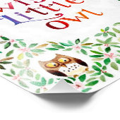 Weer wijs kleine uil Waterverf schilderen Foto Afdruk (Hoek)