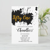 Weer wit met gouden verjaardag kaart (Staand voorkant)