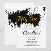 Weer wit met gouden verjaardag kaart (Voorkant / Achterkant)