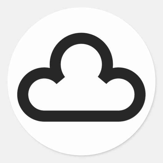 Weer wolk symbool ronde sticker (Voorkant)