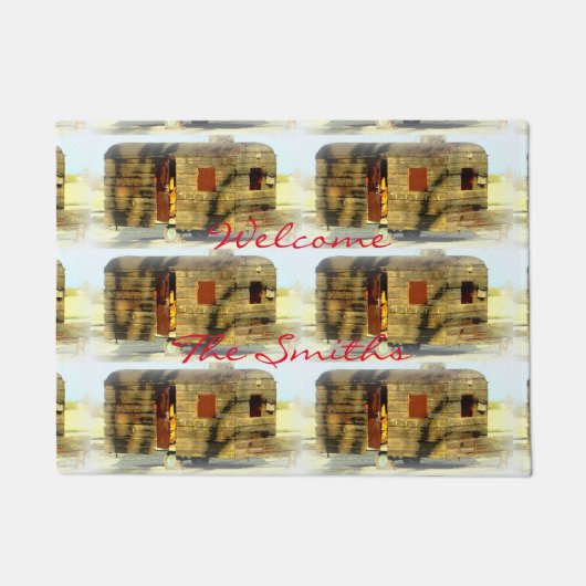 Weer zigeunerige caravan Thunder_Cove elke kleur Deurmat (Voorkant)