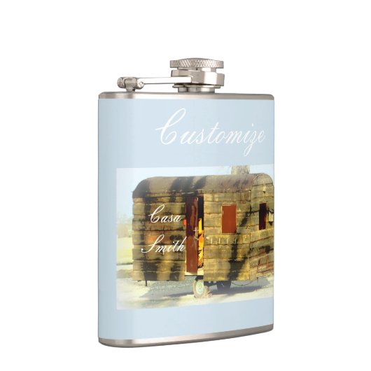 Weer zigeunerige caravan Thunder_Cove elke kleur Heupfles (Rechts)