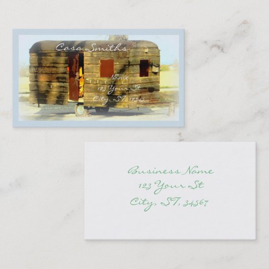 Weer zigeunerige caravan Thunder_Cove elke kleur Visitekaartje (Voorkant / Achterkant)