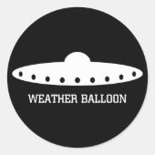 Weerballon UFO Ronde Sticker (Voorkant)