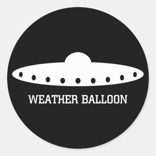 Weerballon UFO Ronde Sticker (Voorkant)